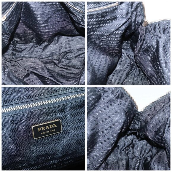 PRADA Hand Bag Nylon Black Gold Auth 141813 - Picture 15 of 16